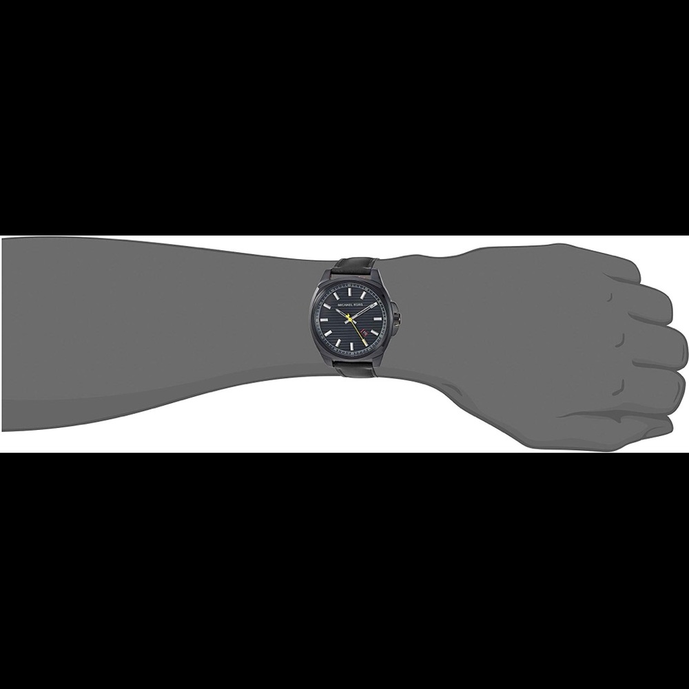 Men’s Michael Kors Bryson Blk leather 3-hand Watch - Picture 3 of 4
